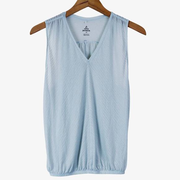 Prana Tops - Prana Size XS Semi Sheer Tank Top Lightweight V Neck Tunic Light Blue